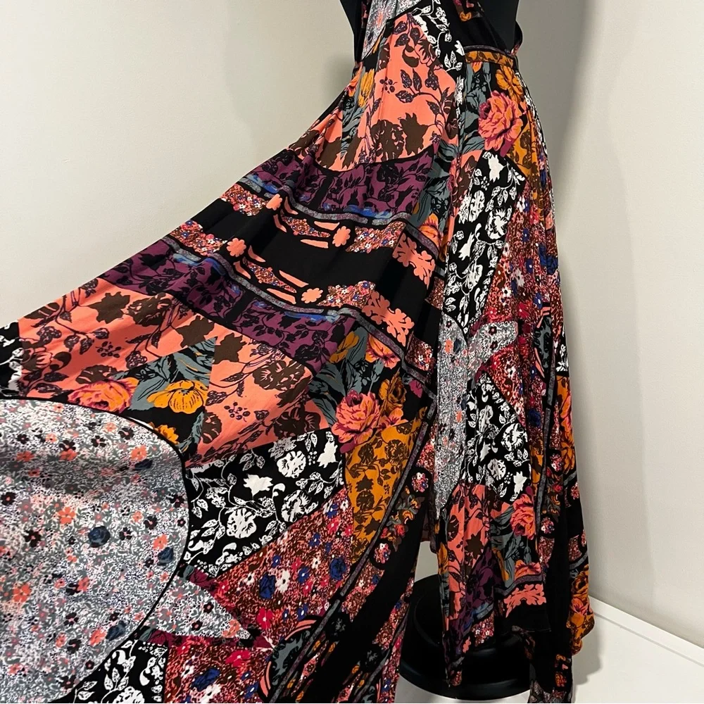 Free People Patchwork Maxi Dress in Black, Pink, Orange and Purple - Picture 7 of 16